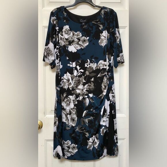 CONNECTED APPAREL WOMEN'S PLUS SIZE 20W ELBOW SLEEVE FLORAL PRINT SHEATH DRESS - Picture 3 of 9